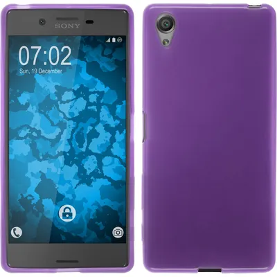 Produktbild von PhoneNatic Case kompatibel mit Sony Xperia X - lila Silikon Hülle transparent + 2 Schutzfolien