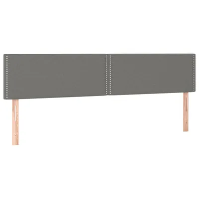 Image de vidaXL Têtes de lit 2 pcs. Gris foncé 90x5x78/88 cm Tissu