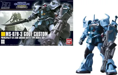 Image de BANDAI Model Kit GUNDAM HG MS 07B 3 GOUF CUSTOM SC 1/144 GUNPLA NOUVEAU   Bandai