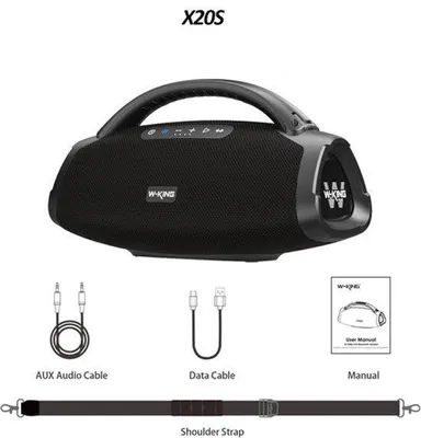 Immagine prodotto di Altoparlante Bluetooth portatile - 140W di potenza - Resistente all'acqua (IPX7) - Audio stereo - Nero