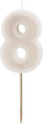 Produktbild von Geburtstagskerze Zahl 8, beige, 6 cm