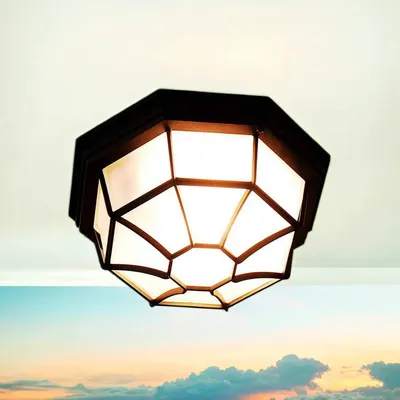 Produktbild von Außen Deckenleuchte Schwarz rustikal wetterfest E27 MILANO maritime Außenlampe Balkon Terrasse Haus