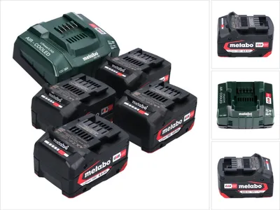Obrázok produktu pre Metabo základná sada 4x Li-Power akumulátor 18 V 4,0 Ah CAS Li-Ion ( 4x 625027000 ) + rýchlonabíjačka ASC 145 ( 627378000 )