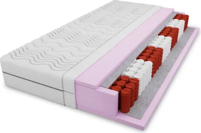 Produktbild von Taschenfederkernmatratze Taschenfederkern-Matratze 7 Zonen 20 cm Härtegrad H3 20 cm hoch Bezug Weiß 160x200 cm Wendematratze PREMIUM