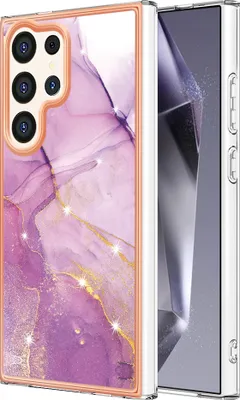 Obrázek produktu pro Pouzdro pro Samsung Galaxy S24 Ultra tenké mramorové nárazuvzdorné měkké TPU bumper pouzdro Růžový