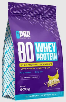 Produktbild von 6Pak Nutrition 80 Whey Protein- 908 g Banana