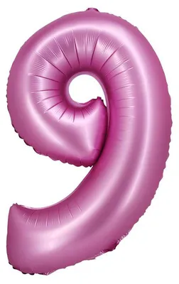 Produktbild von XL Folienballon pink matt Zahl 9