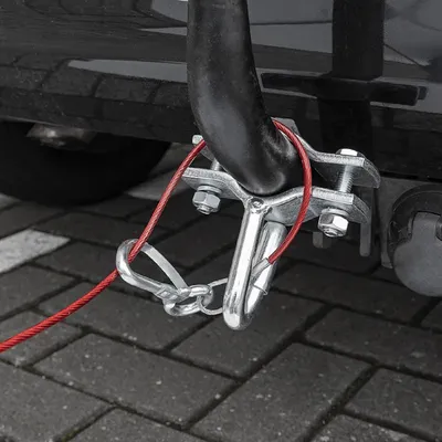 Produktbild von Abreißseil für Anhänger Wohnwagen mit Ring und Karabinerhaken 1,5m Rot