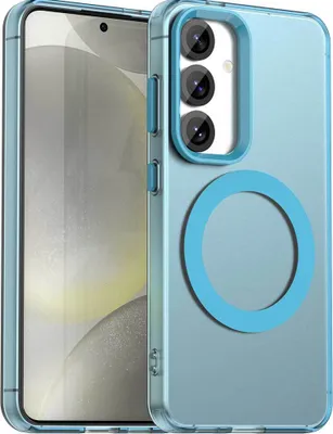 Immagine prodotto di Custodia magnetica per Samsung Galaxy S24 FE, sottile custodia traslucida opaca antiurto Blu