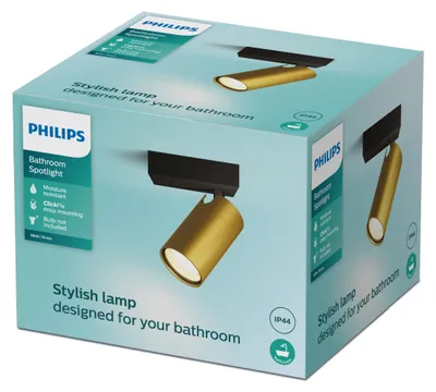 Image de Philips Spots de plafond/mur Idris, Spot pour rail, GU10, 1 ampoule, LED, 220-240 V, Noir