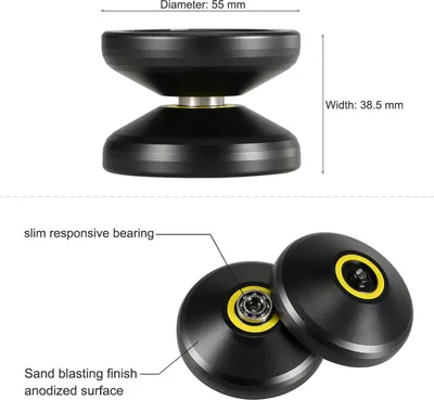 Zdjęcie produktu dla Magic Yoyo V3 Szybkobieżne jojo CNC ze stopu aluminium z obracającym się sznurkiem dla chłopców, dziewczynek, dzieci i niemowląt, czarne
