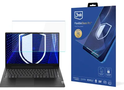 Productafbeelding van 3mk hybride glas compatibel met Lenovo V15 G5 IRL 15.6", FlexibleGlass Pro, onbreekbaar glas 7H, schermversterking 400%, 0,3 mm dik, eenvoudige installatie