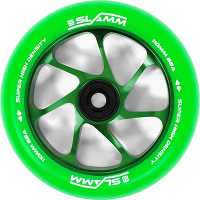 Image de Roue Slamm Stunt Scooter Team 110mm noyau en alu vert