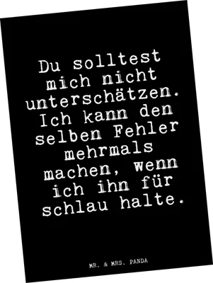 Produktbild von Mr. & Mrs. Panda Postkarte Du solltest mich nicht... - Schwarz - Geschenk, Freundin, Spruch, Postkarten, Glizer Sprüche Weisheiten Zitate Lustig Weisheit Worte, Fotokarte