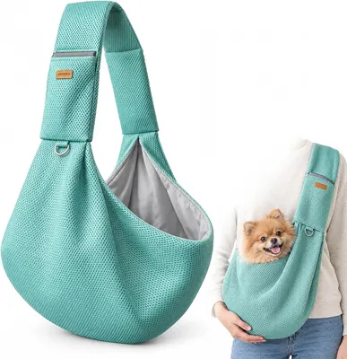 Imagen del producto de Bolsa transportadora para perros, ajustable hasta 5 kg, material transpirable, de manos libres, ideal para paseos