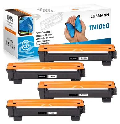 Produktbild von LOSMANN 4X Schwarz Toner kompatibel für Brother TN1050 TN-1050 für Brother HL-1110 1110E 1110R HL-1110 Series HL-1112 1112A HL-1112 Series HL-1201 1112E 1210W 1211W 1212W MFC-1810 1810E 1815 1911NW