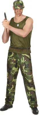 Produktbild von Khakigrünes Militärkostüm für Herren Einheitsgröße (42)