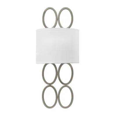 Immagine prodotto di Applique Contemporanea Jules Acciaio Nichel Spazzolato Tessuto 2 Luci E14