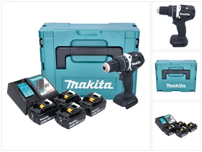 Zdjęcie produktu dla Akumulatorowa wiertarka udarowa Makita DHP484T4JB czarna