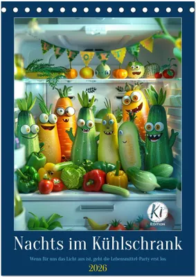 Produktbild von Nachts im Kühlschrank (Tischkalender 2026 DIN A5 hoch), CALVENDO Monatskalender