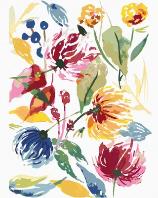 Produktbild von Zuty - Malen nach Zahlen - ABSTRAKTE WILDBLUMEN (ALEXANDRIA GILBERT), 40x50 cm, ohne Keilrahmen