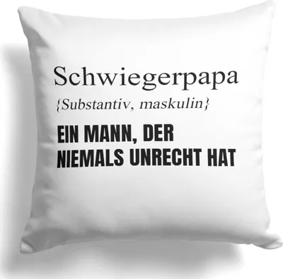 Produktbild von 22Feels Schwiegerpapa Geschenk Hochzeit Deko Männer Kissen Schwiegervater Geburtstag Schwiegereltern Weihnachten Vatertag Dekoration Wohnaccessoires Wohnzimmer Schlafzimmer Couch