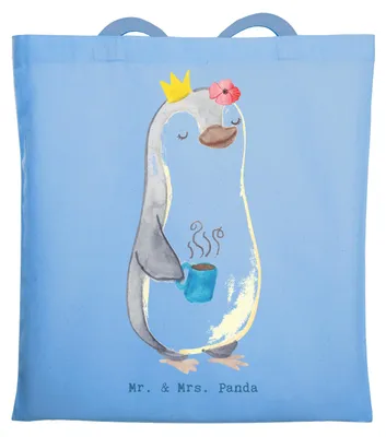 Produktbild von Mr. & Mrs. Panda Tote Bag Abteilungsleiterin Herz - Sky Blue - Geschenk, Laptoptasche, Führungskraft, Büro, Schultasche, Morgens, Montagmorgen, Beutel, Tasche, Jutebeutel