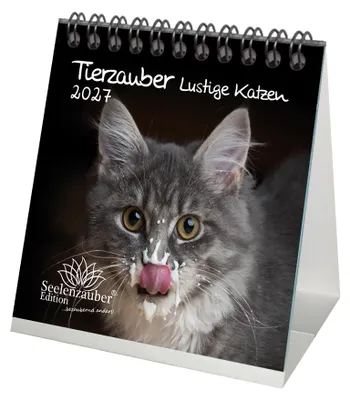 Produktbild von Tierzauber Lustige Katzen Tischkalender 10x10cm für 2027 Lustige Katzen - Seelenzauber