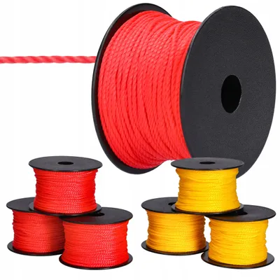 Productafbeelding van 6 x Metselkoord, 50 meter, 2 mm (3 geel; 3 rood)