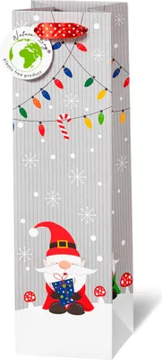 Produktbild von Weihnachten - Geschenktasche - Flaschen Format - 36 x 10,5 x 10 cm - Wichtel Party