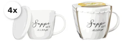 Obrázek produktu pro RITZENHOFF&BREKER 428506 Polévková miska s víkem, "Soppa", objem 460 ml, porcelán, bílá
