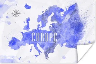 Produktbild von MuchoWow® Poster Karte - Lila - Europa 30x20 cm - Plakate - Print