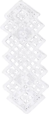Image de Permin Hardanger paquet de broderie "Blanc I", motif à compter, 7x20cm
