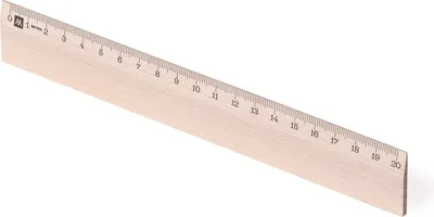 Produktbild von Metrie, Scholar-M20, Holzlineal, 1 abgeschrägte Kante,einseitige mm Skala, mit Aufhängebohrung, 20 cm