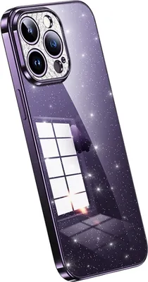 Zdjęcie produktu dla Dla iPhone 13 Pro Max Sulada Electronited Transparent Glittery TPU Phone Case (Purpurowy)