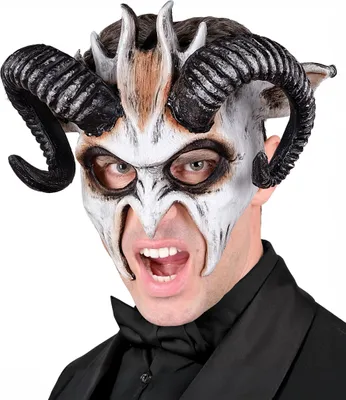 Produktbild von Halfmasker Commedia Dell' Arte Duivel/Demoon Weiß