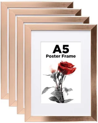 Produktbild von A5-Fotolijst - Set von 4 - roségold - Komposit-Holz