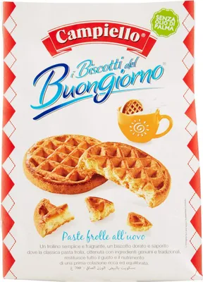 Produktbild von Campiello i Biscotti del Buongiorno Frollini all'uovo Ei Shortbread Kekse mit frischem Ei biscuits cookies 100% Italienische Kekse 700g