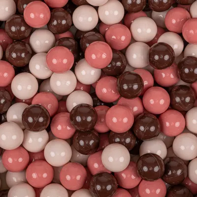 Obrázek produktu pro KiddyMoon 50 míčků/7cm-2,75in Měkké plastové míčky na hraní pro děti Barevné Certifikováno Vyrobeno v EU, pastelově béžová/lososově růžová/hnědá
