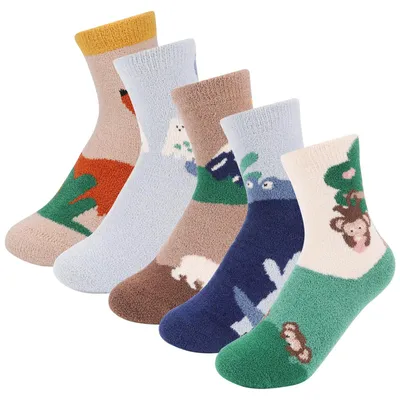Produktbild von 5 Paar weiche Babysocken mit Tiermotiven