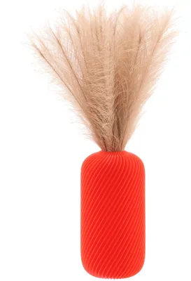 Produktbild von 3D Druck Deko Vase Flasche für Kunstblumen Blumenvase Trockenblumen für Pampasgras Höhe 25cm Rot Vase für Bauklotzblumen