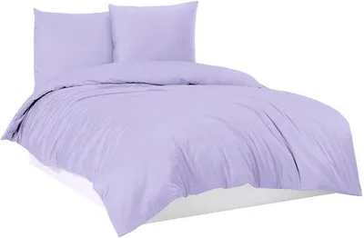Zdjęcie produktu dla Zestaw pościeli Ibzoa® wykonany w 100% z bawełny – 200 x 220 cm, fioletowy kolor, zawiera 2 poszewki na poduszki 80 x 80 cm, przyjazny dla skóry i oddychający