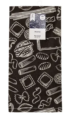 Produktbild von Küchentuch, Geschirrtuch, 100% Baumwolle Macaroni 45x65 Pasta Dunkelgrau