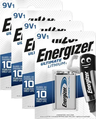 Produktbild von 4 x Energizer 9V Block Lithiumbatterie Blockbatterie 4LR61 ideal für Rauchmelder