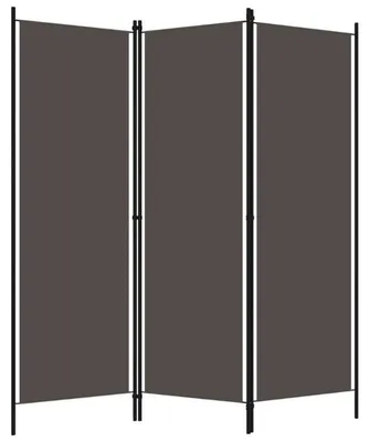 Obrázek produktu pro Rozdělovač prostoru - Paravent se 3 panely - 150x180 cm - Skládací - Samostatně stojící - Ocelový rám - Polyesterová tkanina - Černá barva