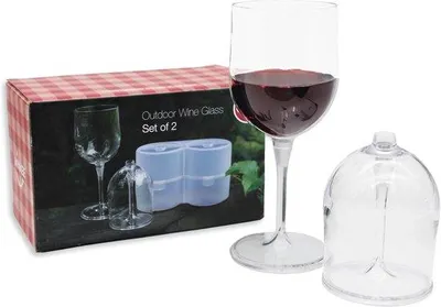 Produktbild von 2-teiliges Set von Weingläsern zum Mitnehmen mit Aufbewahrungsbox, kompakt, wiederverwendbar, ideal für Camping, Festivals, Picknicks, s Weihnachtsgeschenk, hochwertig