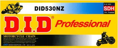Productafbeelding van DID 530 NZ zwarte aandrijfketting, zwart, 124 schakels, met clipverbinding