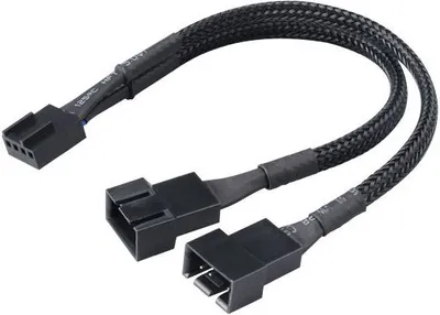 Produktbild von Akasa AK-CBFA04-15, Lüfter-Anschlussplatine, Schwarz, 2 Lüfter, 2 x 4pin PWM, 15 cm, 7,3 g
