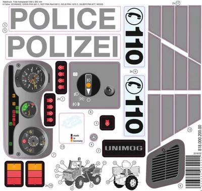 Image de Rolly Toys Aufkleber rollyUnimog Polizei