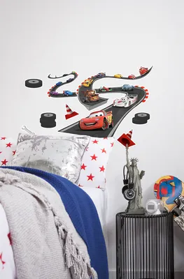 Produktbild von Disney Wandtattoo von Komar" Cars Track"  - Größe 50 x 70 cm
